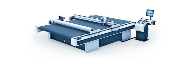 Foto da plotter de corte automática Zünd de última geração em operação na Ofsete